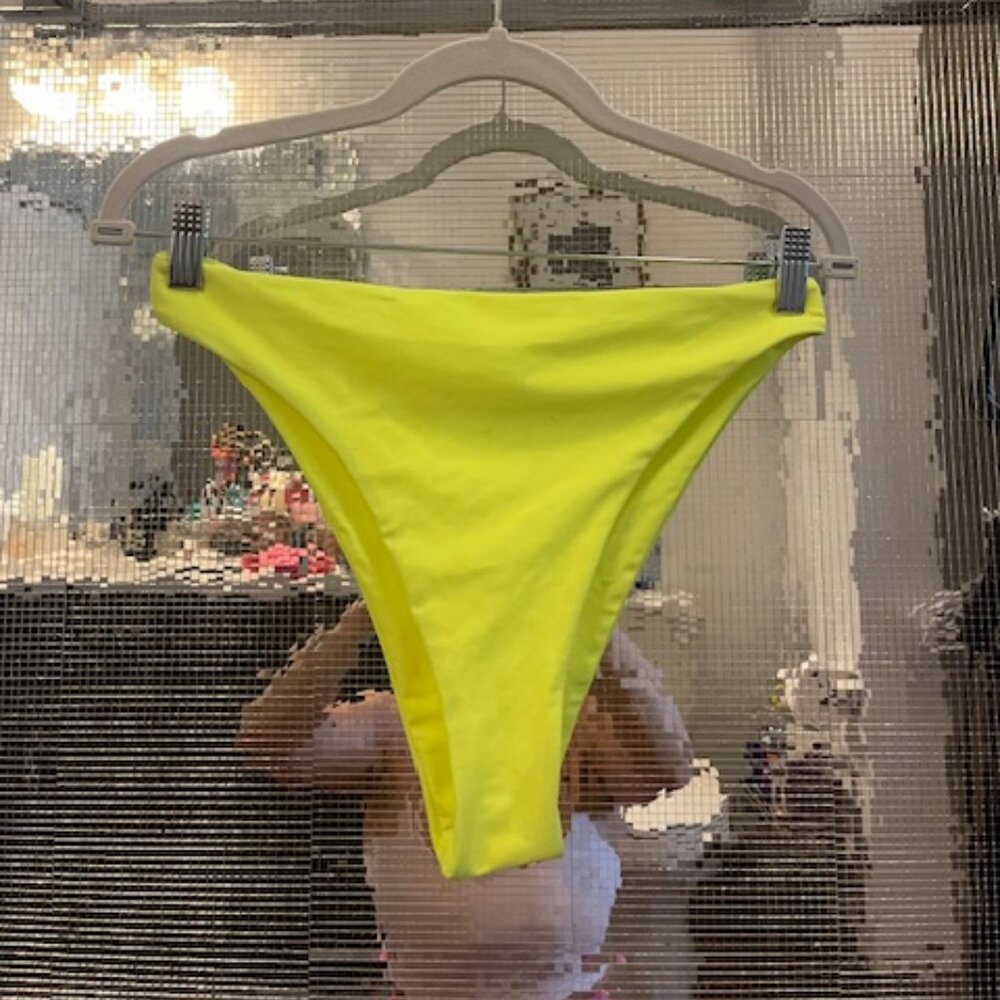 Neon Yellow Cheeky Swim Bottoms
